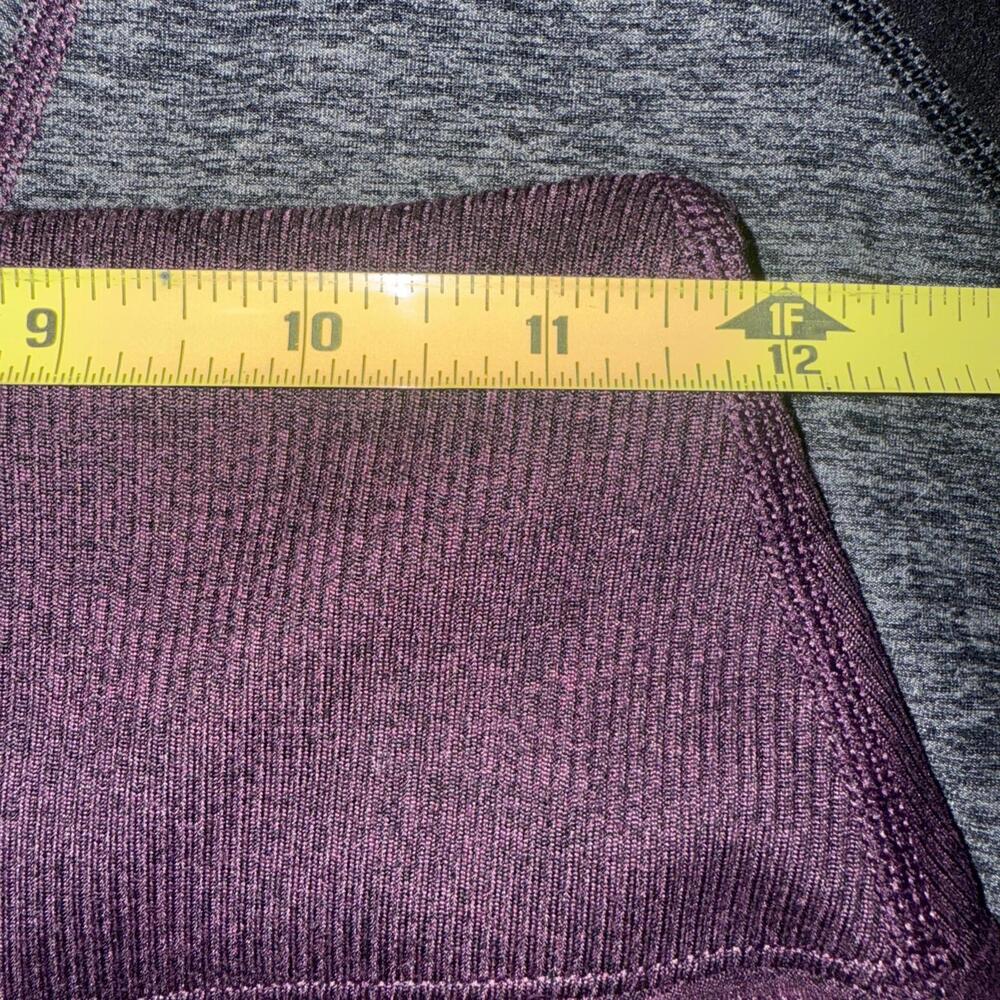 ALO Yoga Leggings Striped Gray/maroon Women Medium Ribbed Waist Fall Dark Goth - Picture 14 of 16